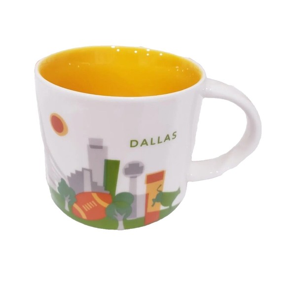 Starbucks  Dallas Coffee Tea Mug You Are Here Football Cows Boots Spurs Hat 2017 - Picture 1 of 8
